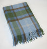 Irish Wool Throw Blanket- Blue & Green Check