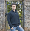 Aran Knit Sweater with Button Detail - Blackwatch