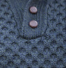 Aran Knit Sweater with Button Detail - Blackwatch