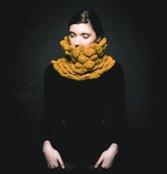 Aine Spiky Knit Snood - Mustard