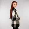 Belted Cape - Black & Cream Tweed