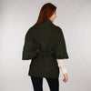Belted Tweed Cape - Green Back