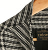 Belted Tweed Cape - Black and White Houndstooth Details