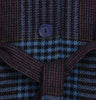 Belted Tweed Cape - Blue Houndstooth Belt