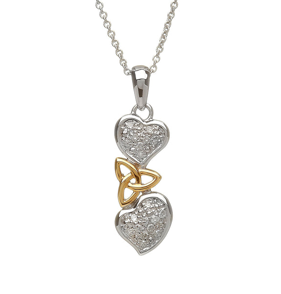 House of Lor - Diamond Shamrock Pendant with Trinity Knot Front