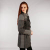 Tweed Duffle Coat Black, White & Red Check Houndstooth Side