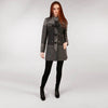 Tweed Duffle Coat Black, White & Red Check Houndstooth Full