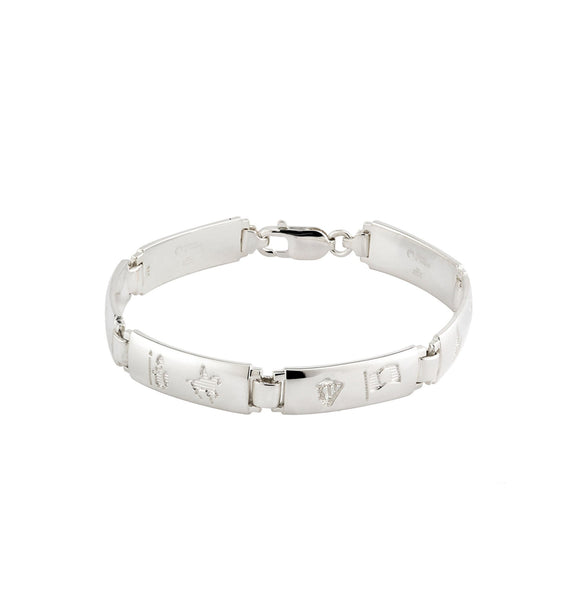 Sterling Silver History of Ireland - Bracelet Front