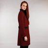 Middleton Knee Coat - Red Salt & Pepper Tweed Side