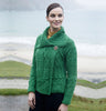 Ladies Aran Cardigan with button detail Green