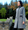 Middleton Knee Coat - Black & White Salt & Pepper Tweed Side