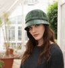Ladies Flapper Cap - Green & Purple Check Front