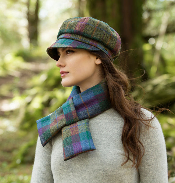 Ladies Newsboy Cap - Purple Multi Front