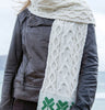 Unisex Shamrock Aran Knit Scarf Details