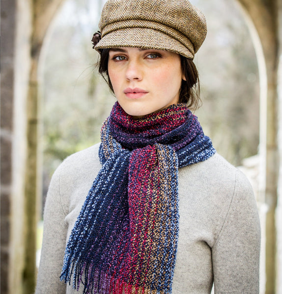 Navy & Red Mix Skellig Scarf Front