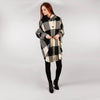 Ladies Tweed Cape - Black and Cream Check Front