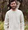 Unisex Aran Sweater with Crew Neck Details