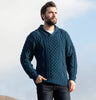 Shawl Collar Aran Sweater with Button Details