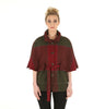 Belted Tweed Cape - Red Houndstooth