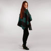Throw Cape Shawl Green Black Check Side