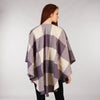 Throw Cape Shawl Tweed Lilac Cream Back