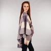 Throw Cape Shawl Tweed Lilac Cream Side