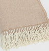 Irish Merino Wool & Cashmere Blanket - Beige Herringbone Details