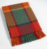 Irish Wool Blanket-Green & Rust