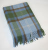 Irish Wool Throw Blanket-  Blue & Green Check