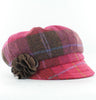 Ladies Newsboy Cap - Pink Check 