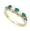 Diamond Emerald Claddagh Trinity Knot Band - Yellow Gold