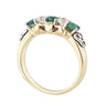 Diamond Emerald Claddagh Trinity Knot Band - Yellow Gold