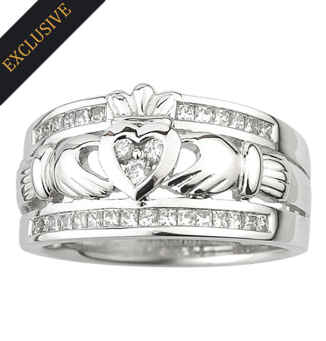 White Gold Claddagh - The Emigration Ring