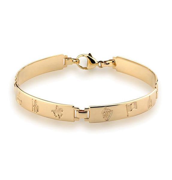 History of Ireland 4 Link Bracelet - Yellow Gold