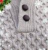 Aran Knit Sweater with Button Detail - Oatmeal