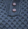 Aran Knit Sweater with Button Detail - Blackwatch