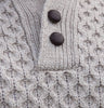 Aran Knit Sweater with Button Detail - Oatmeal