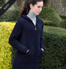 Aran Cardigan with Celtic Knot Zip Navy