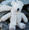 Hand Knit Aran Teddy with Scarf Details