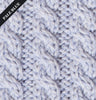 Aran Knit Cable Scarf Pale Blue