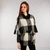 Belted Cape - Black & Cream Front