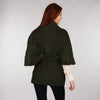 Belted Tweed Cape - Green Back