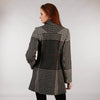 Tweed Duffle Coat Black, White & Red Check Houndstooth Back