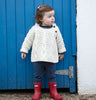 Kids Unisex Handknit Aran Sweater Natural