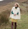 Wool Poncho with Collar Natural