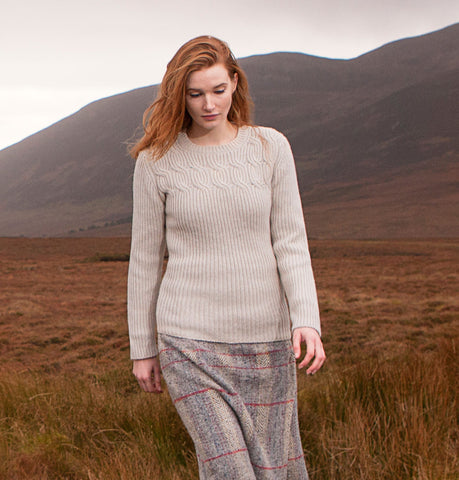 Fisherman Out Of Ireland Cable & Rib Aran Sweater Front