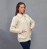 Aran Cardigan with Zip - Natural Side