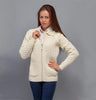 Aran Cardigan with Zip - Natural Front