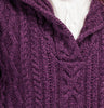 Aran Sweater with Hoodie - Purple Marl Details