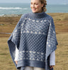 Aran Wool Poncho with Fair Isle Details